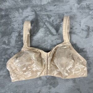 Wacoal Awareness Full Coverage Nude Bra 34C Wirefree Satin Soft Cup 85276